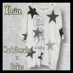 【XL】ゴンズ×ディッキーズ 星柄Tシャツ 白 マークゴンザレス