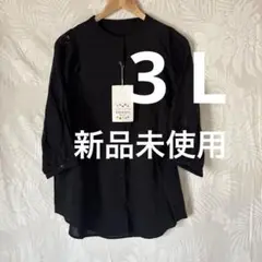 hareiro 黒 五分袖 レース袖 シャツ　3 L 大きいサイズ