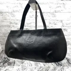 美品✨ イルビゾンテ ハンドバッグ ブラック レザー 金具ボタン ロゴ型押し