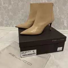 新品 未使用 バックジップ ブーツ ベージュ ペリーコ PELLICO