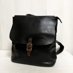 ゆ163★ MONTOWA レザーバッグ リュック バックパック ブラック