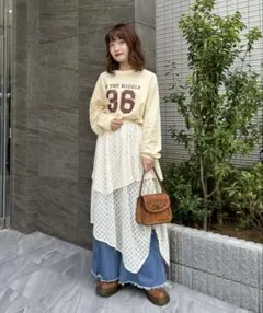 eLur 木村星南 アシンメトリースカート アイボリー