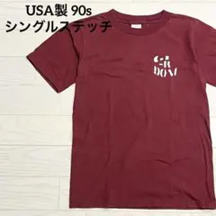 USA製 古着 シングルステッチ 90s バーガンディ Tシャツ Sサイズ