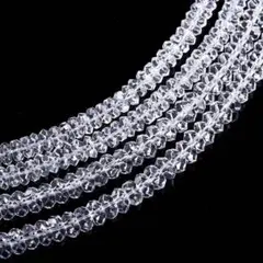 1連 売り☆天然石 水晶ボタンカット 水晶ロンデル クリスタル 連材