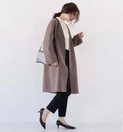 Loungedress ノーカラーライトリバーコート