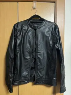 フェイクレザー ライダース レザージャケット M リアルスタンダード ブラック