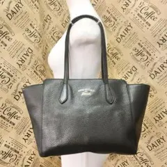 グッチ スイング トートバッグ レザー ブラック EL52