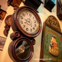 【イングラハム 掛時計 ダルマ時計 金四ツ丸　木箱付】アメリカ製　稼動品　明治 昔懐かしいアンティーク柱時計をお届け|WATERBURY