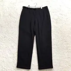 ユニクロ【XL】黒 ベルト付きパンツ 裏ボア カジュアル 秋冬 ストレッチ