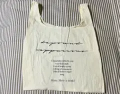 コットンリネン マルシェバッグ 英字 キナリ 【新品未使用】