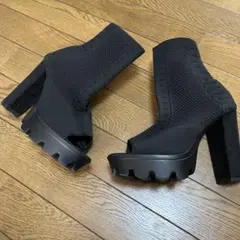 イノヤシューズ　 オープントゥ ソックスブーツ ストレッチ ショート　未使用級！