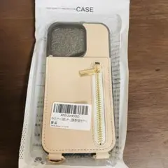 ❤️大特価❤️iPhone14Pro用ケース ベージュ ファスナー付き