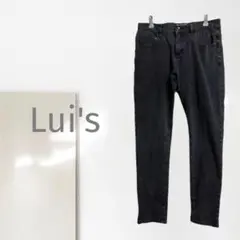 k1【ルイス】デニムパンツ/美品 伸縮性 ストレート ブラック 一点物 楽ちん