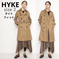 【新品同様】HYKE トレンチコート M タイトフィット ライナー付 ベージュ