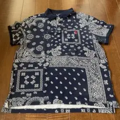 ポロ　ラルフローレン　バンダナ柄 ポロシャツ ネイビー