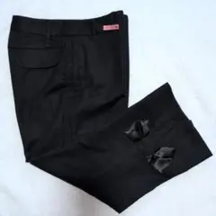 cat caii ／グロップパンツ・ブラック リボン付きブラックグロップパンツ
