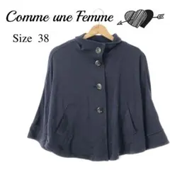 コムアンファム アウター ポンチョ レディース カジュアル ネイビー 秋 訳あり