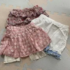 フリル付き花柄ボトムスセット　80〜90 ベビー　夏服