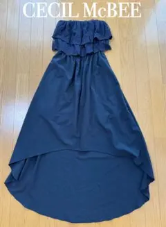 【美品】CECIL McBEE ノースリーブ ワンピース M ネイビー