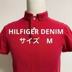 HILFIGER DENIM 赤のポロシャツ ボタン付きM ゴルフ　アウトドア
