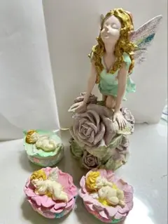 妖精の花の置物セット