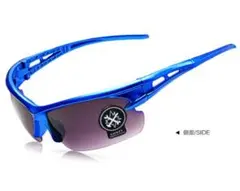 割れない スポーツ サングラス UV400 サイクリング ランニング アウト青色
