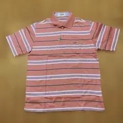 Crocodile半袖ポロシャツ メンズMサイズ　ストライプ柄