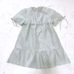 極美品✨24SS BEAMS パフスリーブ ティアード ミニ ワンピース ミント