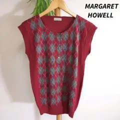 英国製 MARGARET HOWELL ウール100%ニット ベスト 81576