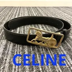 CELINE レディースベルト 黒×金