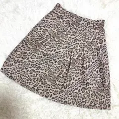 NARACAMICIE【良品】フレアスカート　ヒョウ柄 総柄　生地しっかり（2）