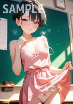 黒髪 美少女 可愛い コスプレ イラスト A4 ポスター M185:ぐらころ