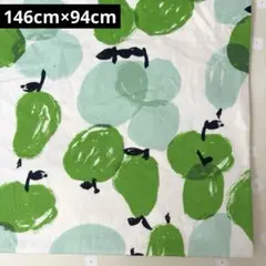 オックス生地 フルーツ グリーン 146cm×94cm