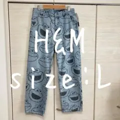 H&M　新品　未使用　タグ付き　デニム　パンツ　セサミストリート　ユニバ　L