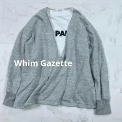 Whim Gazette スウェットVネックプルオーバー ライトグレー
