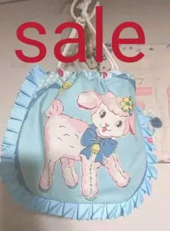処分SALE　ひつじ ❤️ぷっくり フリルポーチ♪ ブルー
