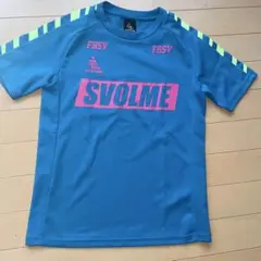 SVOLME 青色 シャツ 蛍光ストライプ150cm
