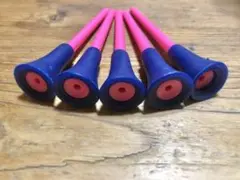 ロングゴルフティー ネイビー×ピンク5本