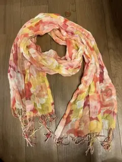 花柄ストール オレンジ ピンク イエロー