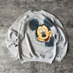 *ディズニー ミッキーマウス スウェット Hanes製 Mサイズ グレー