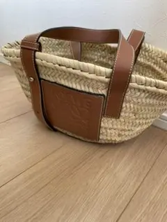 美品 LOEWE ロエベ かごバッグ ナチュラルタンS