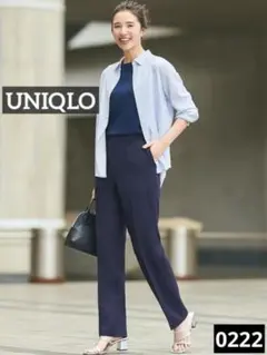 0222 UNIQLO 感動スリムパンツ ネイビー