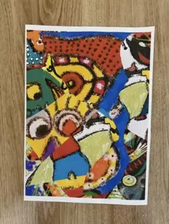 抽象画 コラージュアート A4サイズ