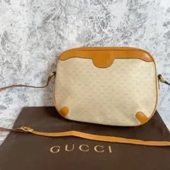GUCCI オールドグッチ ショルダーバッグ マイクロGG ホワイト レザー