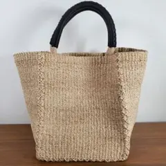 美品 ユナイテッドアローズ かごバッグ ハンドバッグ ベージュ×黒 かわいい