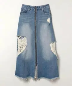 JEANASIS クラッシュデニムZIPスカート