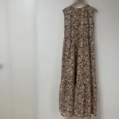 GU 花柄　ノースリーブ　ロングワンピース　美品