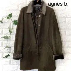 アニエスベー フランス製 ムートンコート 羊革シープスキン