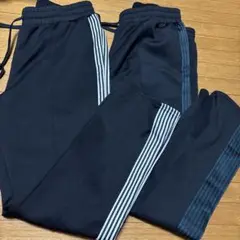 ストライプデザイン ブラックジャージパンツセット　L