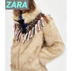 極美品【ZARA】即完売 ファーエスニック ウェスタン サイズS